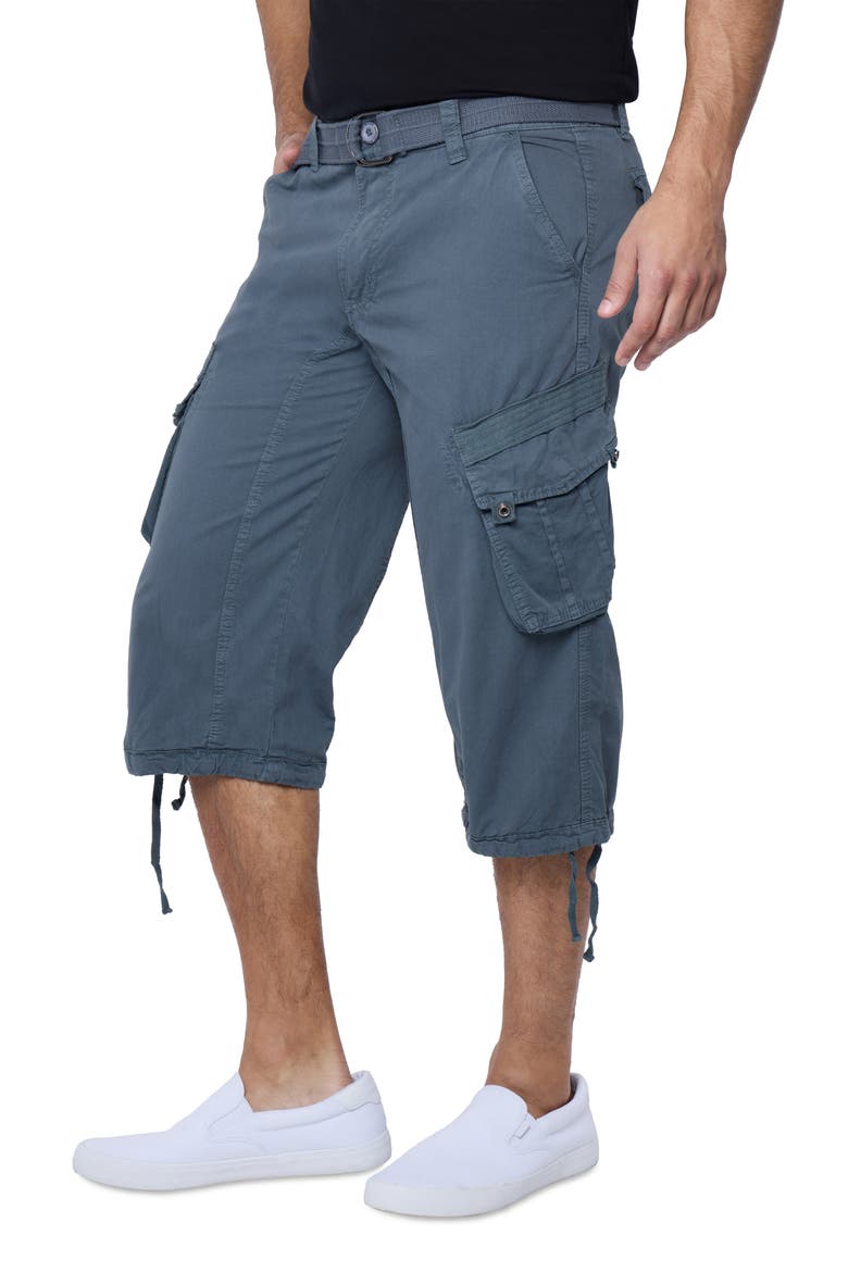 Belted Cargo Shorts, Alternate, color, STEEL