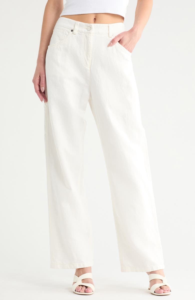 TWP Mila High Waist Stretch Cotton Pants, Main, color, White