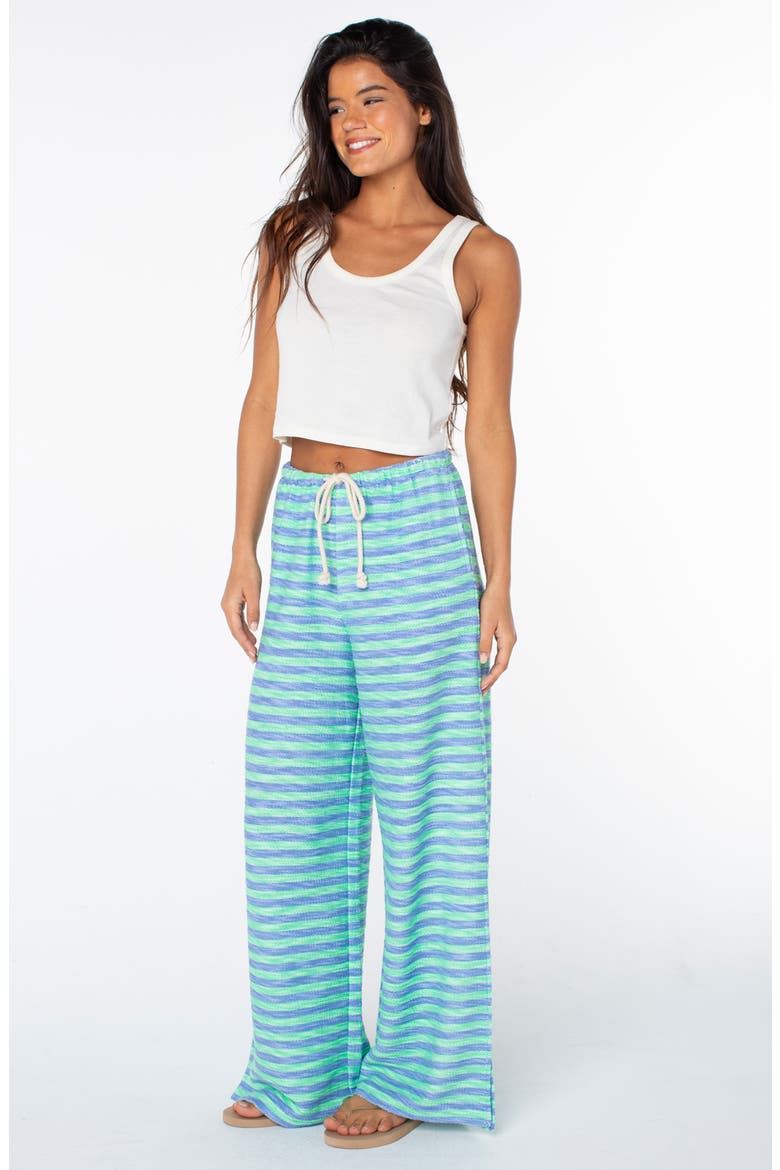 Beach Breeze Stripe Drawstring Waist Stretch Cotton Pants, Alternate, color, SPRING BUD