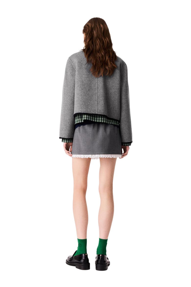 Short double-faced coat, Alternate, color, Light grey