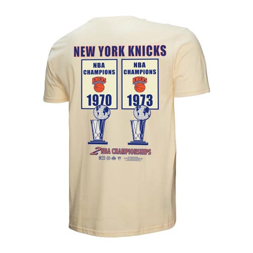 Mitchell & Ness Cream New York Knicks Hardwood Classics Champions Vintage T-shirt In Neutral