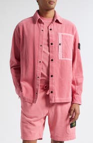 Stone Island Cotton Corduroy Snap-Up Overshirt