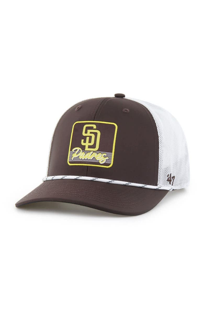 '47 Men's '47 Brown/White San Diego Padres Scratch Adjustable Trucker Hat, Main, color, Brown