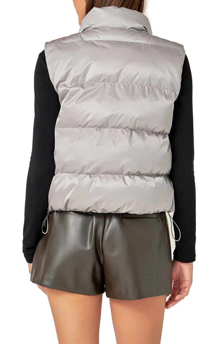 Endless Rose Cropped Puffer Vest, Alternate, color, Grey