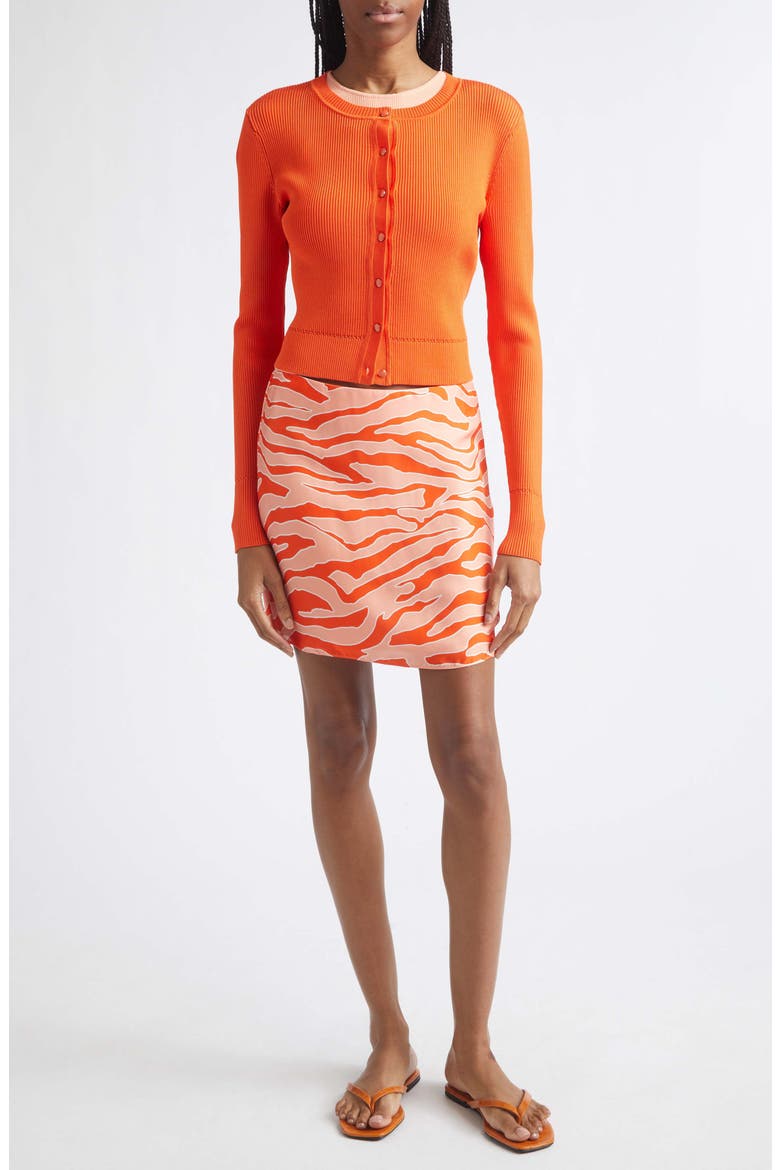 Brynny Zebra Stripe Miniskirt, Alternate, color, SUNRISE ZEBRA