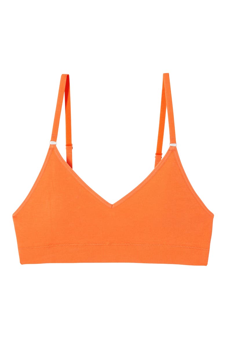 Amande Optimal Comfort Cotton Blend Bralette, Alternate, color, APRICOT
