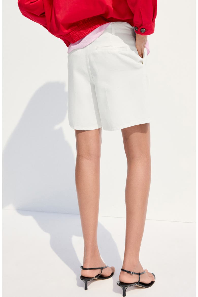 Mid Rise Denim Bermuda Shorts, Alternate, color, OFF WHITE