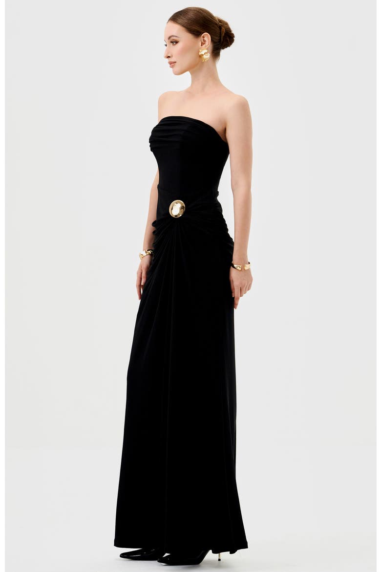 Keria Off Shoulder Midaxi, Alternate, color, BLACK