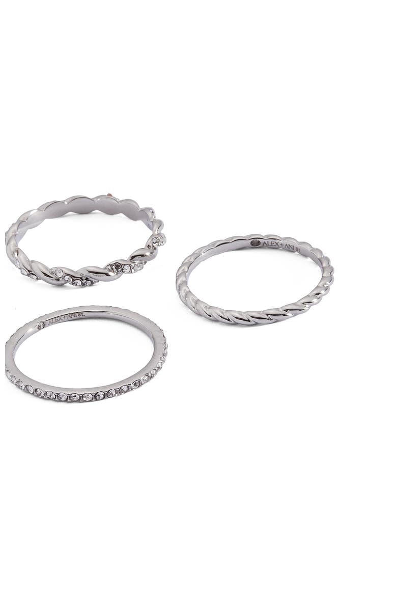 Rope Stacking Texture Ring Set of 3, Alternate, color, Silver