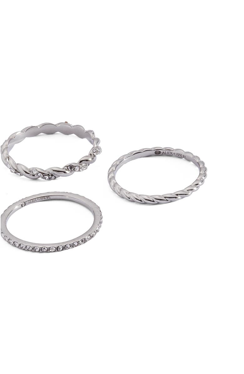 Alex and Ani Rope Stacking Texture Ring Set of 3, Alternate, color, Silver