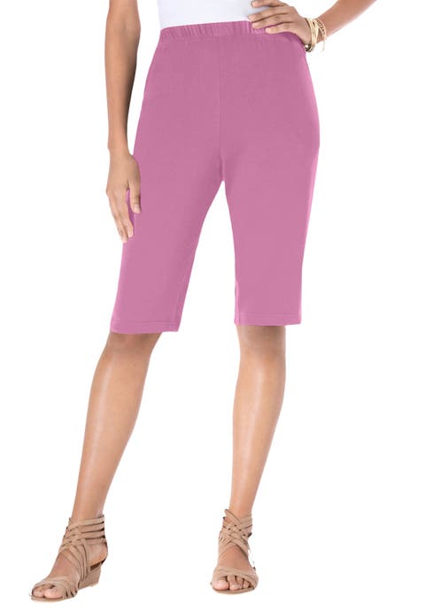 Plus Size Soft Knit Pull On Bermuda Short