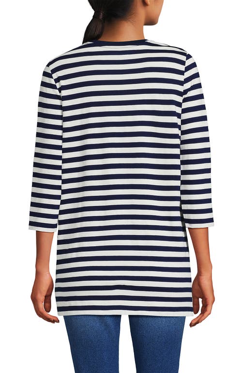 Lands' End 3/4 Sleeve Cotton Supima Tunic In Multi