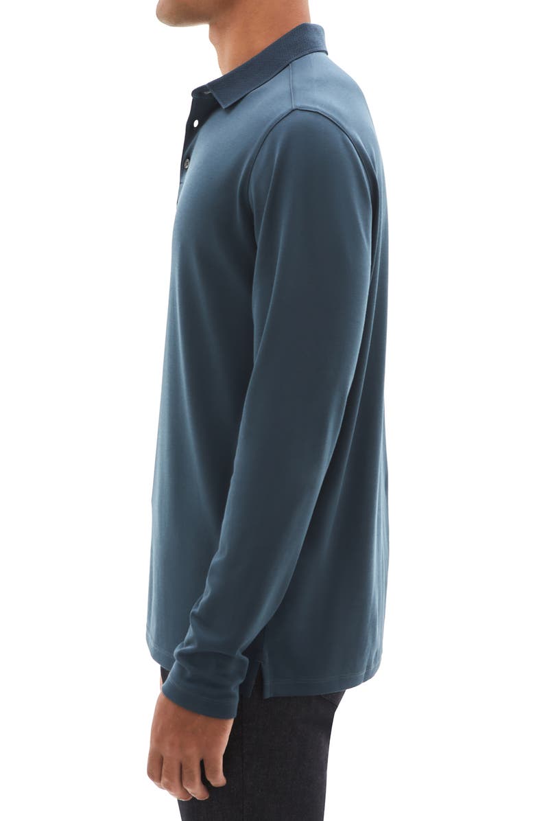 Robert Barakett Georgia Long Sleeve Polo, Alternate, color, Night Teal