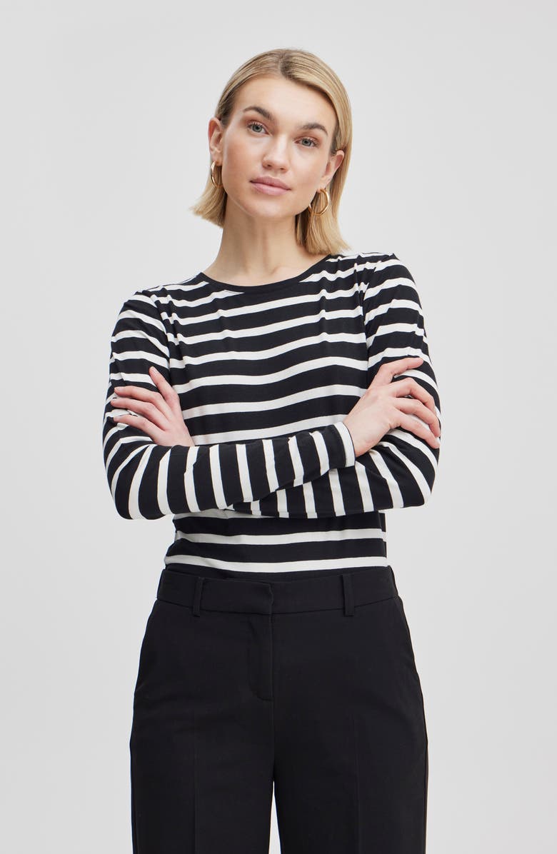 B.YOUNG Marcie Stretch Cotton Top, Alternate, color, Off White