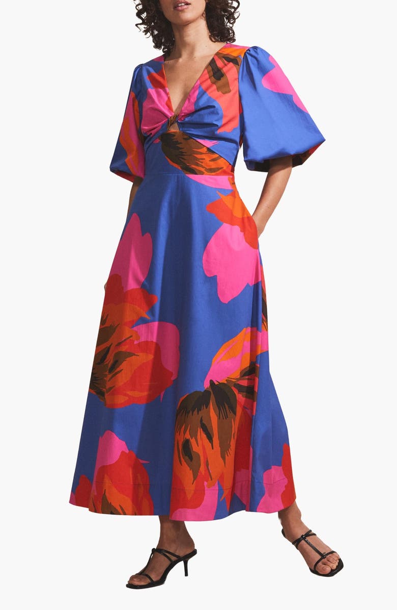 Ro&Zo Mina Floral Poplin Dress, Alternate, color, 