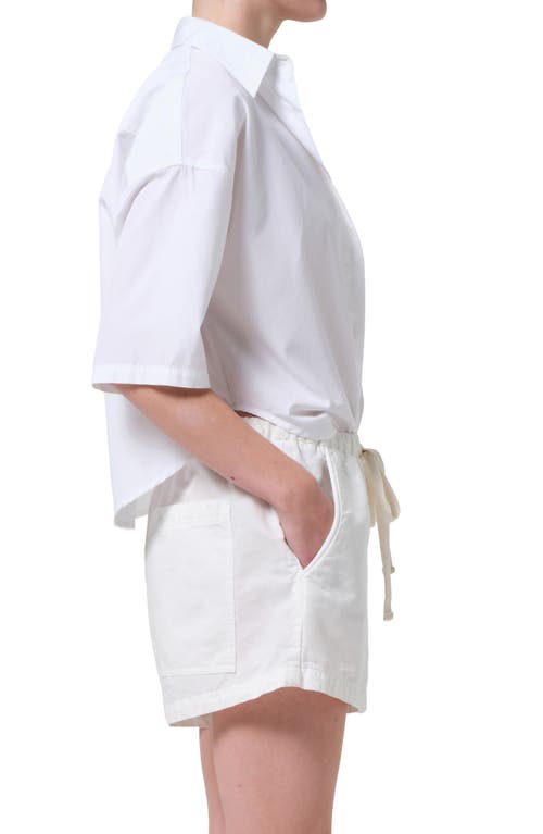 Citizens Of Humanity Frances Cape Cotton Cropped Button-up Shirt