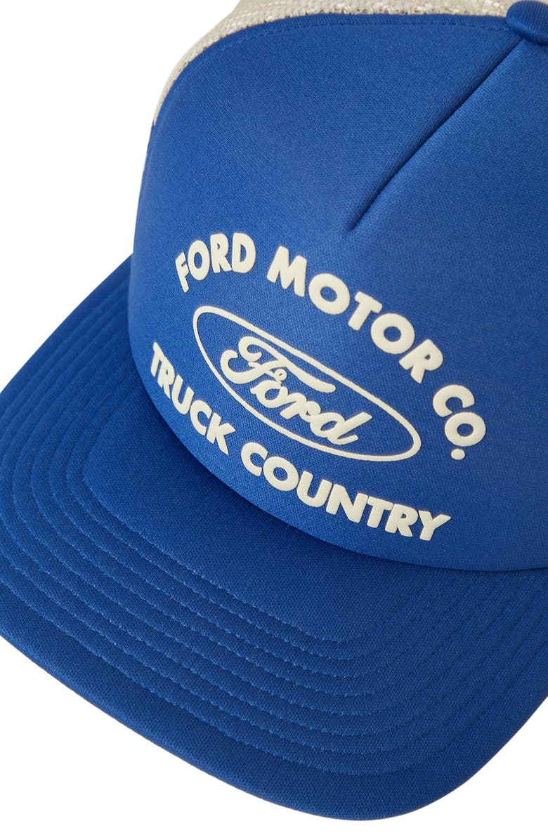Brixton Ford Built Tough MP Trucker Hat, Alternate, color, Ford Blue/ Wimbleton White