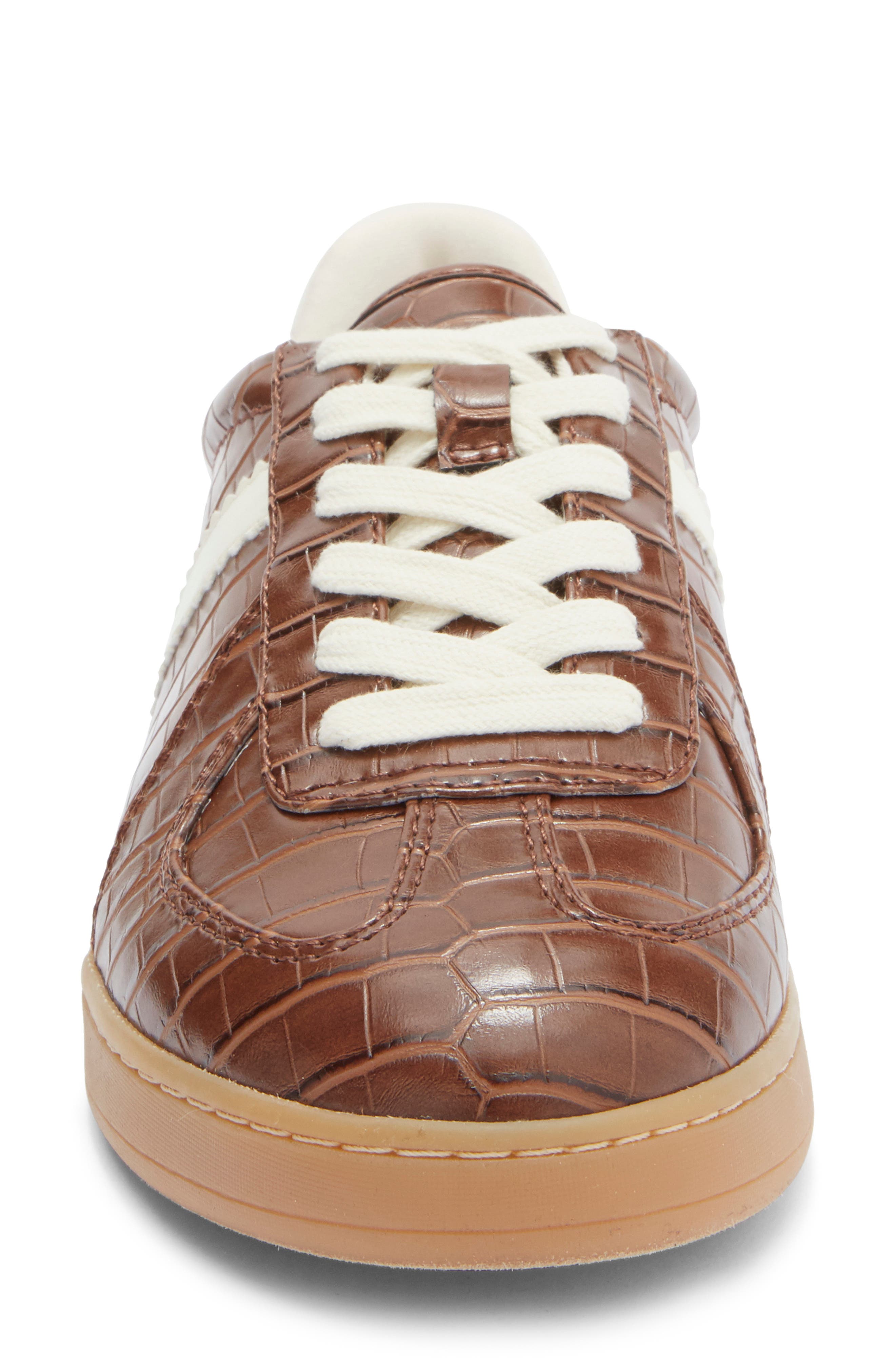 Philly Embossed Lace-Up Sneaker, Alternate, color, BROWN CROCO