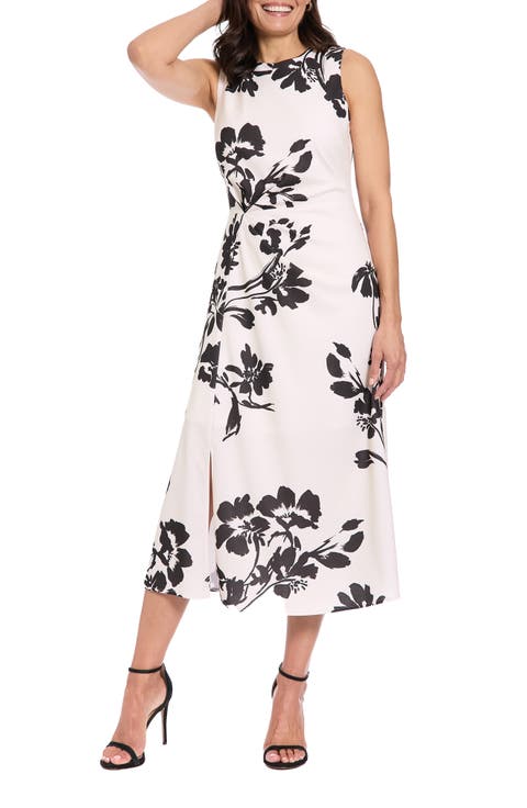 Floral Pleat Waist Midi Dress (Petite)