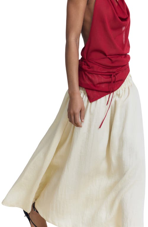 Mango Shirred Maxi Skirt In White