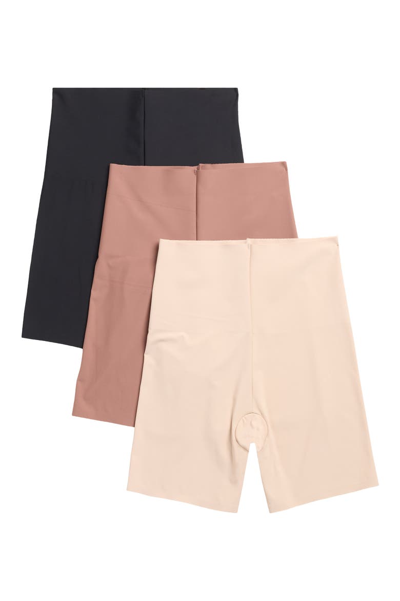 3-Pack Shaping Shorts, Main, color, SABLE ROSE/ FROTH/ BLACK