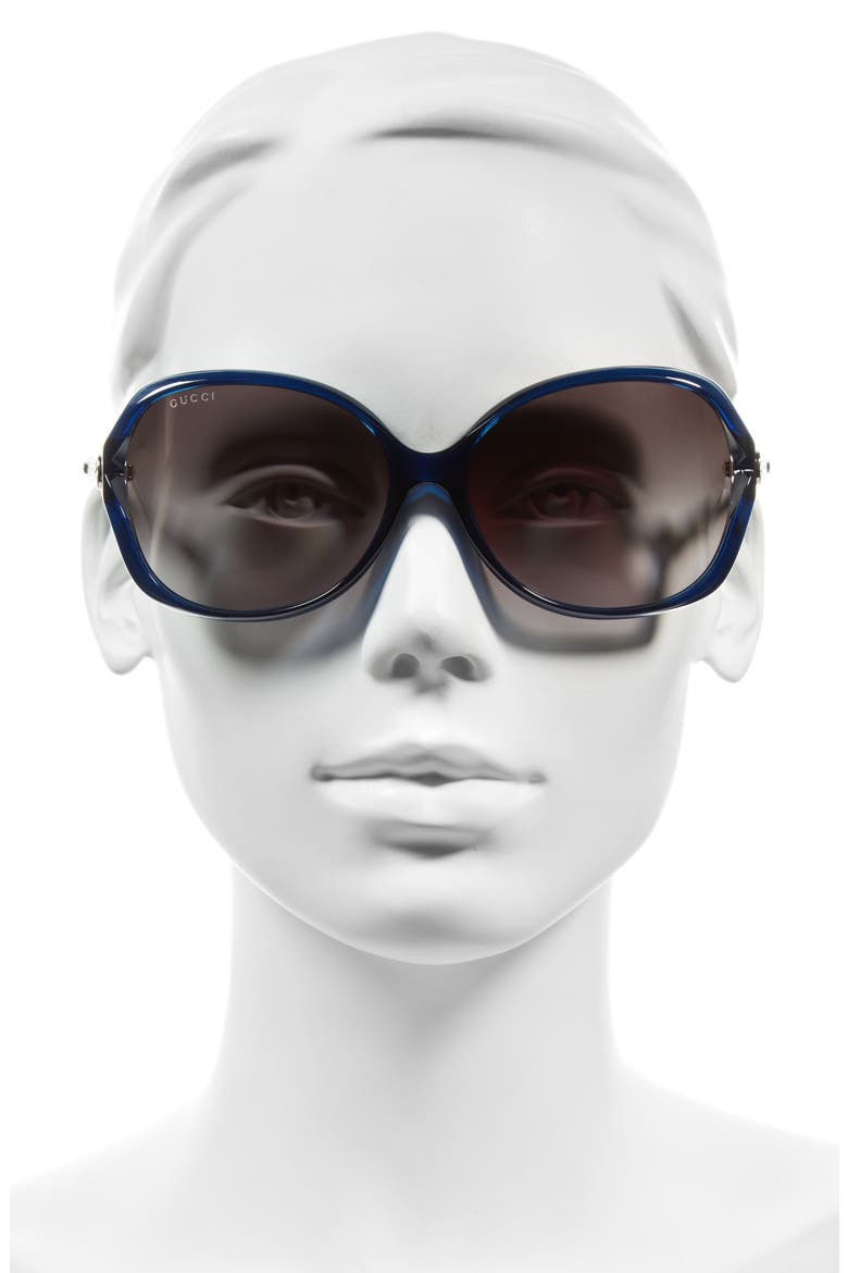60mm Open Temple Oval Sunglasses, Alternate, color, OPAL BLUE/ GREY