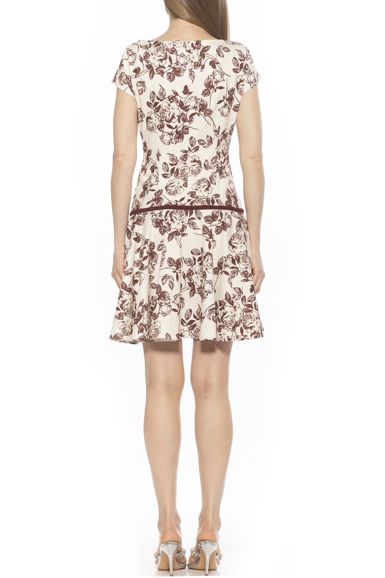 Drop Waist Dress, Alternate, color, BURGUNDY FLORAL