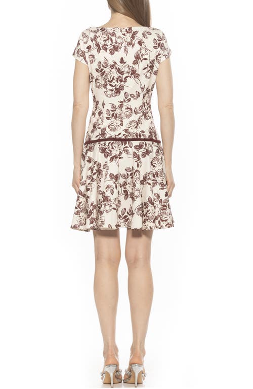 Alexia Admor Drop Waist Dress In Burgundy Floral