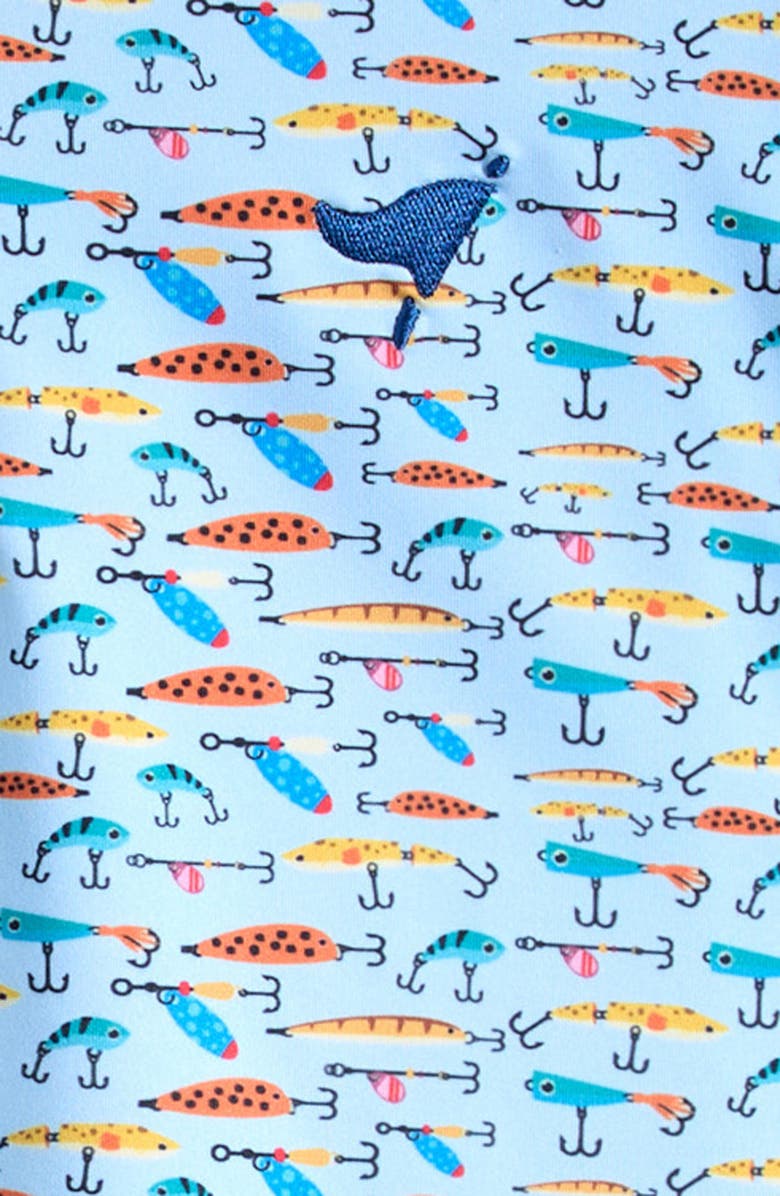 AMERICAN FIT Kids' Fishing Lures Print Polo, Alternate, color, Pastel Blue