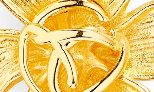 Oscar De La Renta O Flower Stud Earrings In Gold