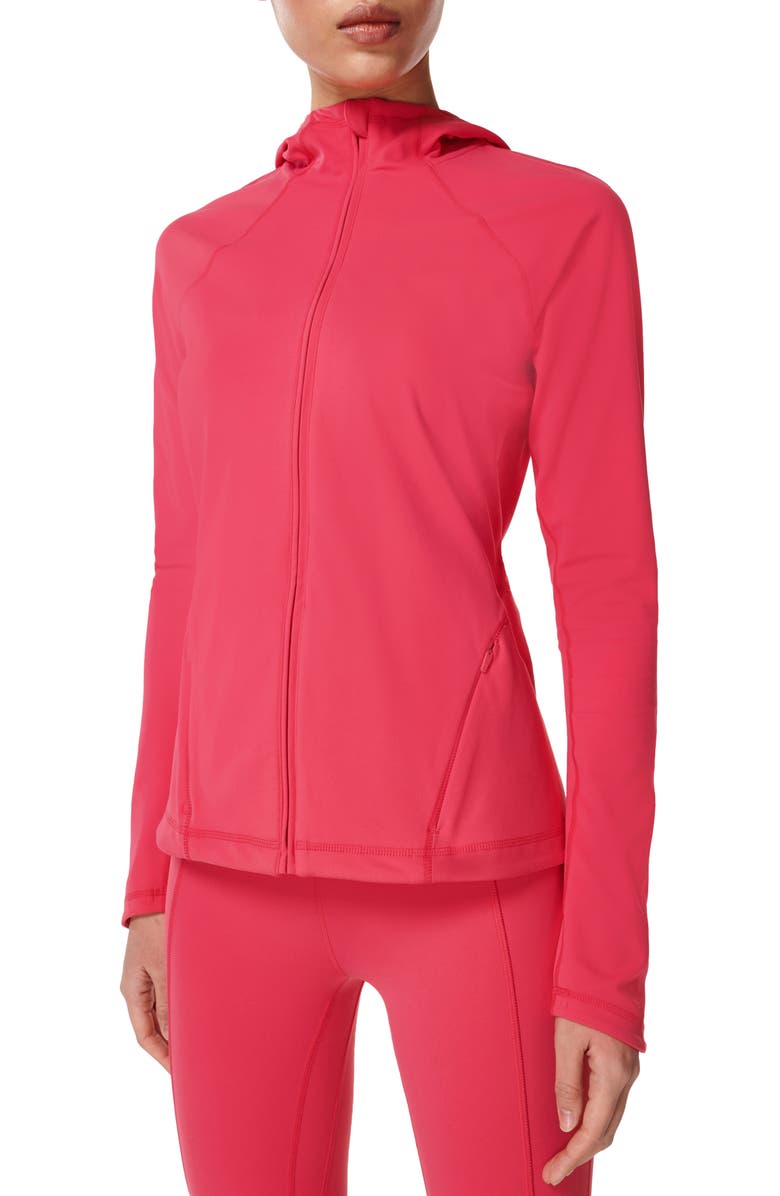 Sweaty Betty Supersoft Workout Zip Jacket, Alternate, color, Glow Pink