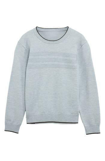 X-ray Xray Kids' Moto Ribbing Detail Crewneck Sweater In Gray