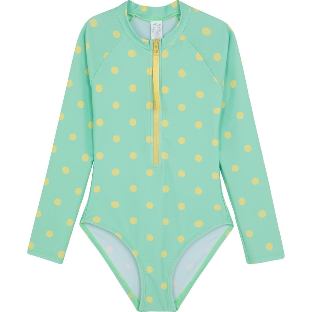 Shop Gottex Kids Dot Dot Dot Long Sleeve Zip Front One Piece