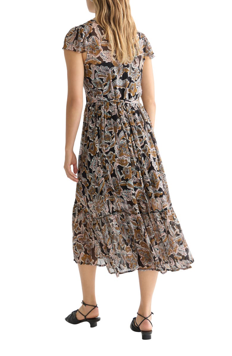 Scotch & Soda Print Chiffon Midi Dress, Alternate, color, Lucky Bandana Multi Meteorite