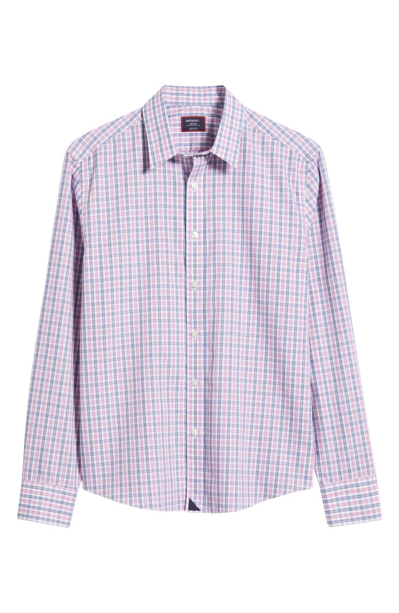 UNTUCKit Dolcetto Plaid Wrinkle Free Cotton Button-Up Shirt, Alternate, color, Pink