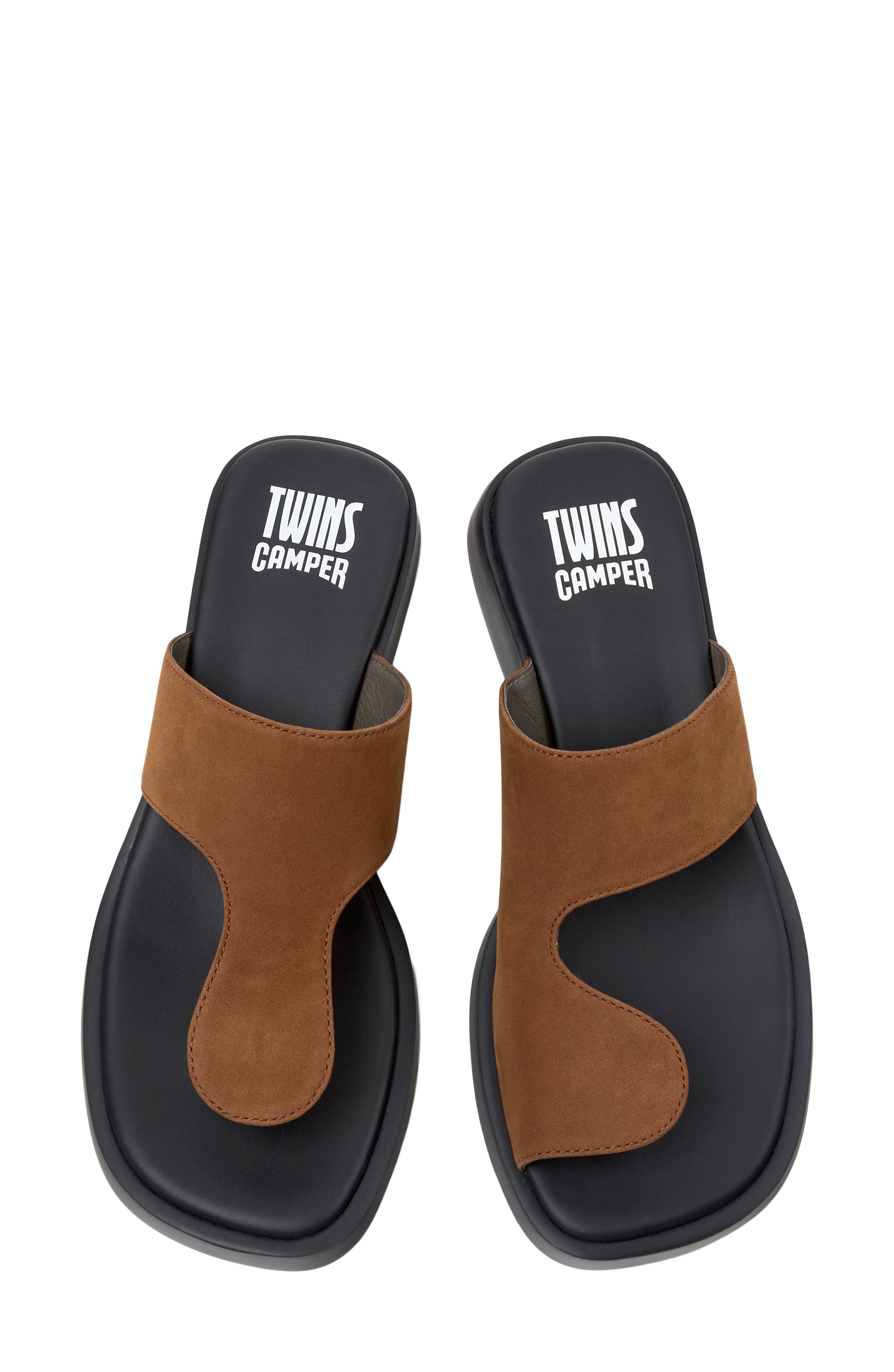 Camper Twins Mismatched Sandal, Alternate, color, Medium Brown