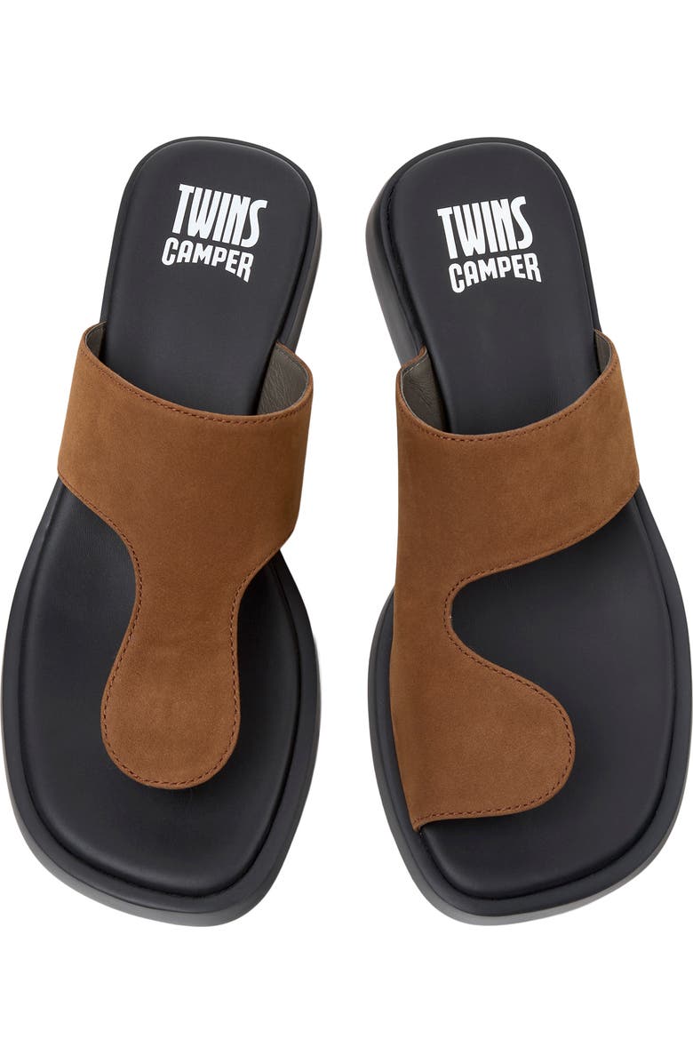 Camper Twins Mismatched Sandal, Alternate, color, Medium Brown