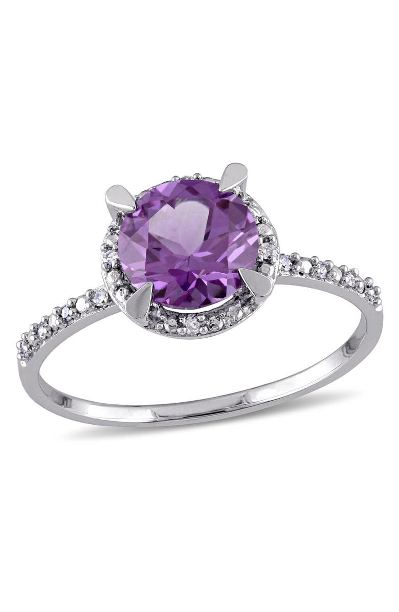 Julianna B. Gemstone & Diamond Halo Ring 10k, Main, color, Simulated Alexandrite