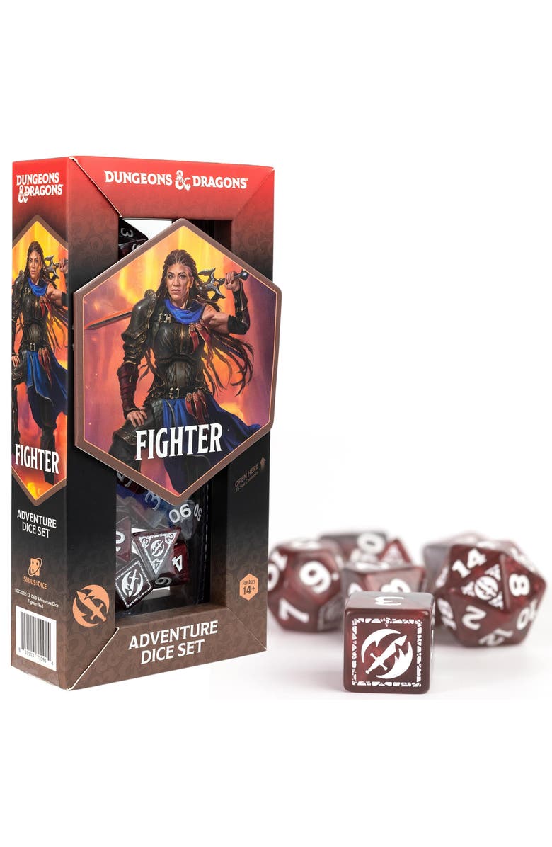 Dungeons
Dragons D&D Adventure Dice Fighter Red, 17Pc Rpg Die Set, Main, color, Red