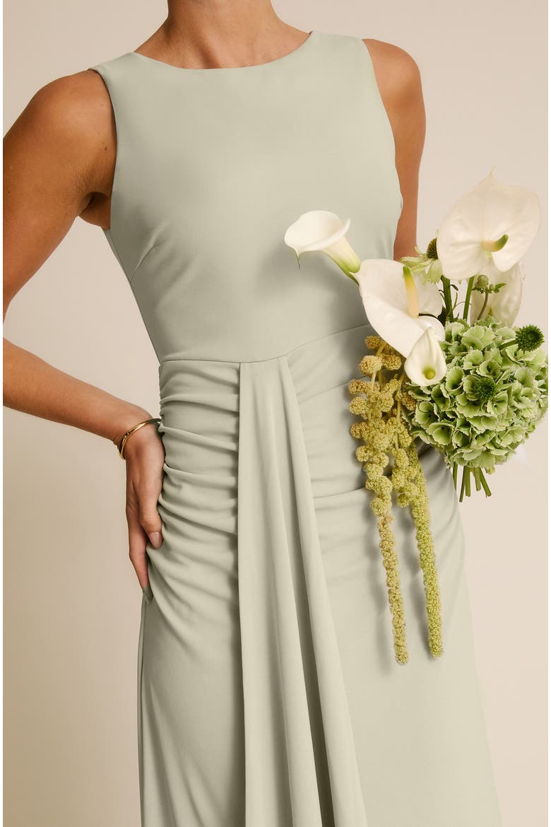 Drape Gathered Sleeveless Stretch, Alternate, color, Sage