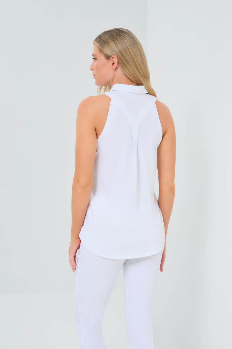 Elise Sleeveless Button Up Top, Alternate, color, White
