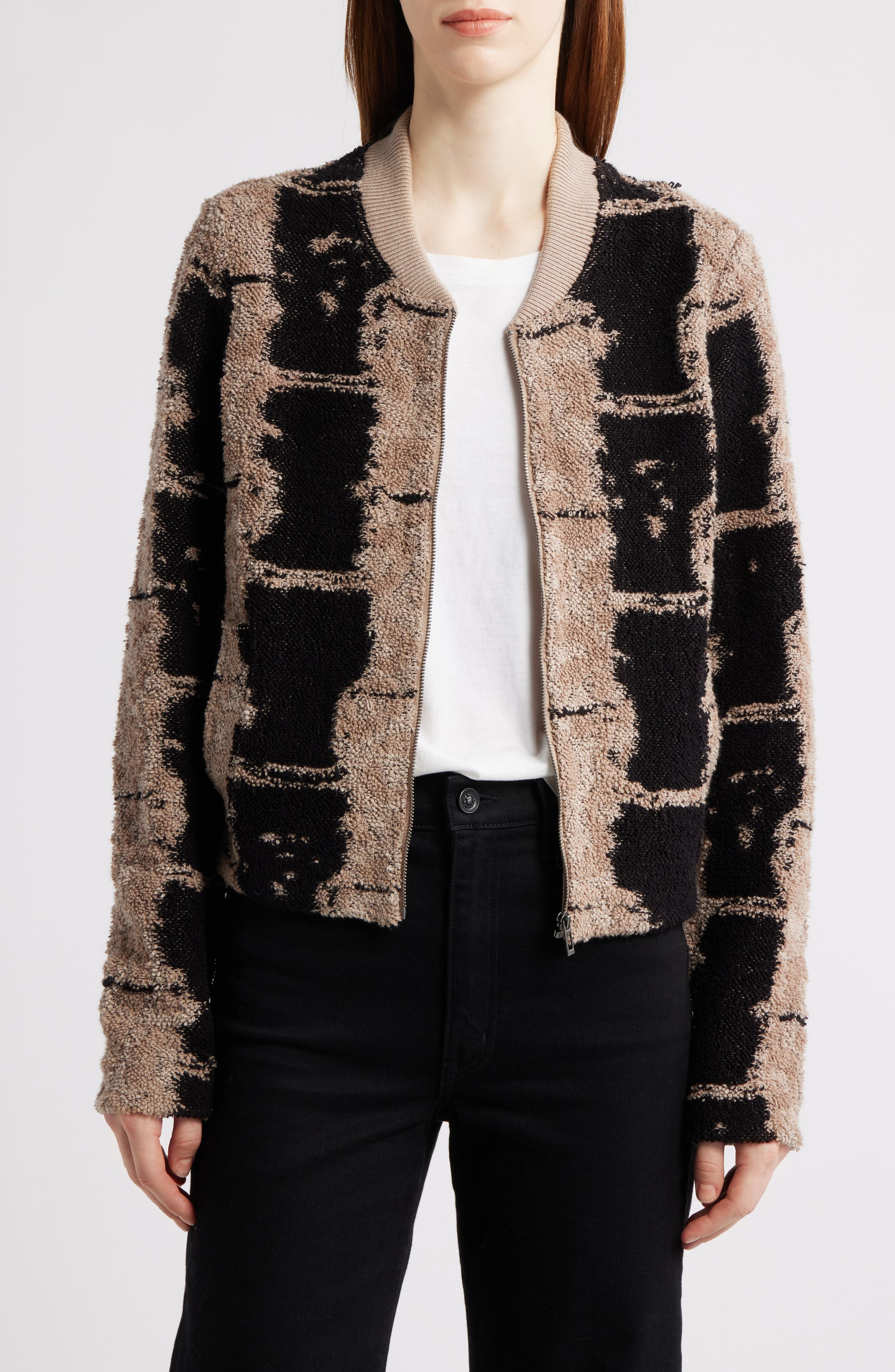 NIC+ZOE Textured Knit Bomber Jacket