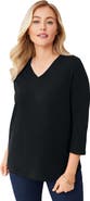 Jessica London Stretch Cotton V-Neck Tee