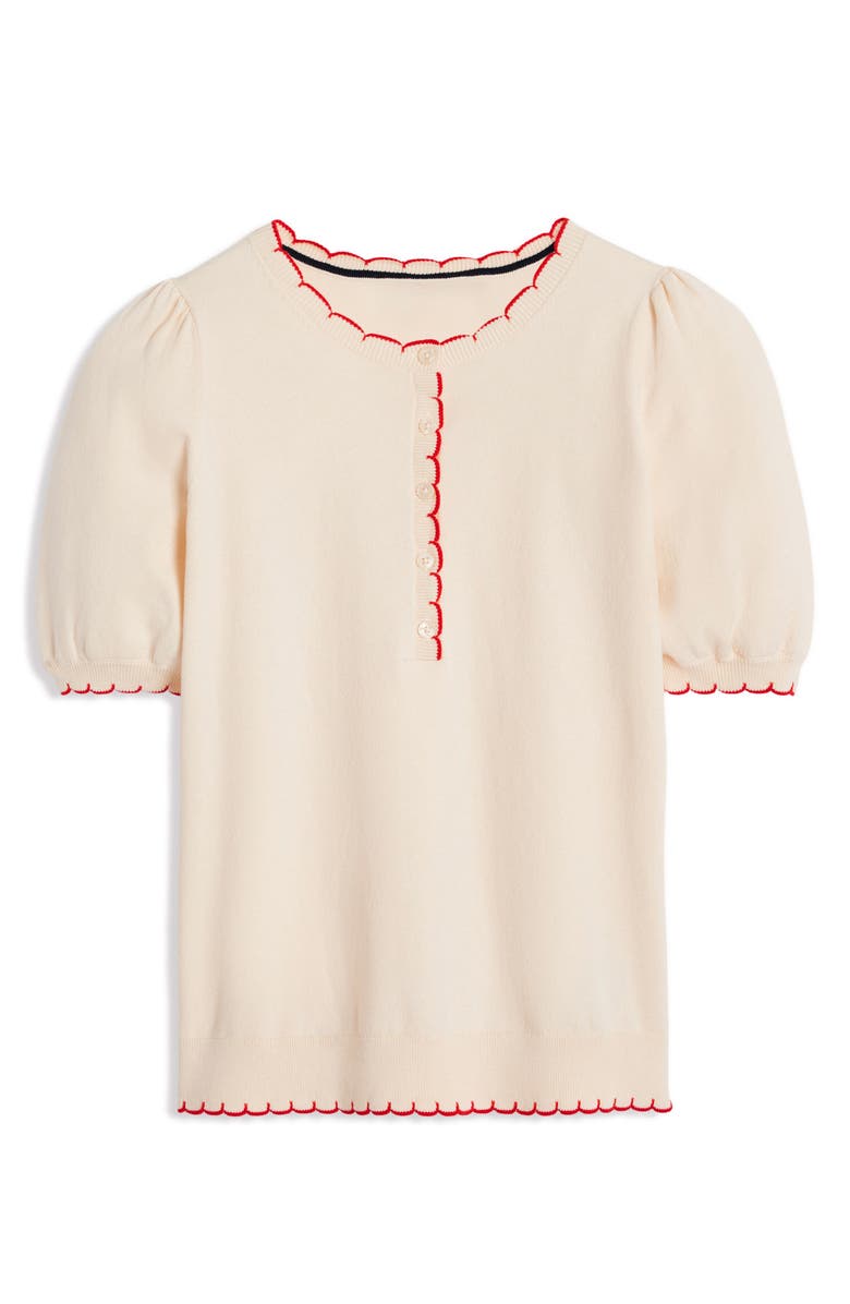 Boden Pru Scalloped Puff Sleeve Sweater, Alternate, color, 