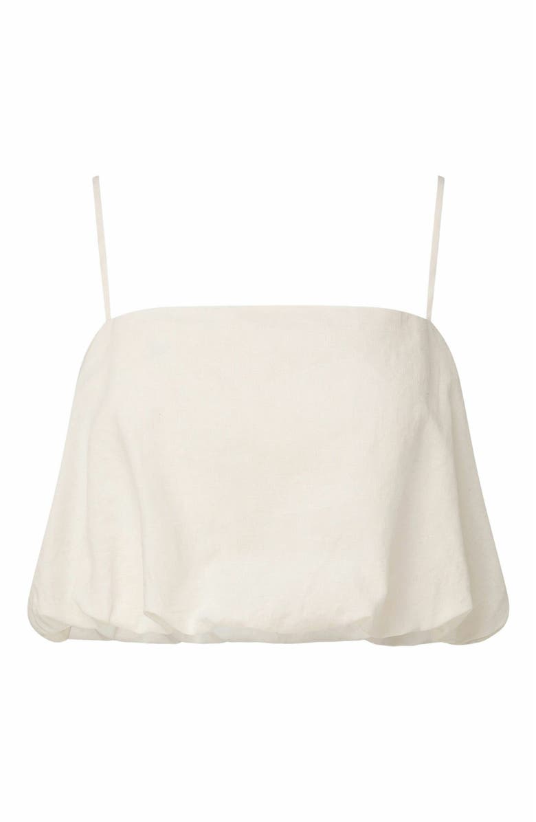 Onia Air Linen Bubble Crop Top, Alternate, color, White