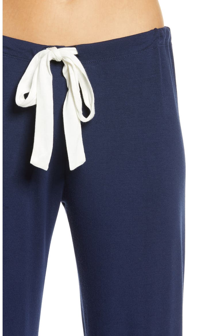 Gisele Jersey Knit Slouchy Pajamas, Alternate, color, NAVY/ IVORY