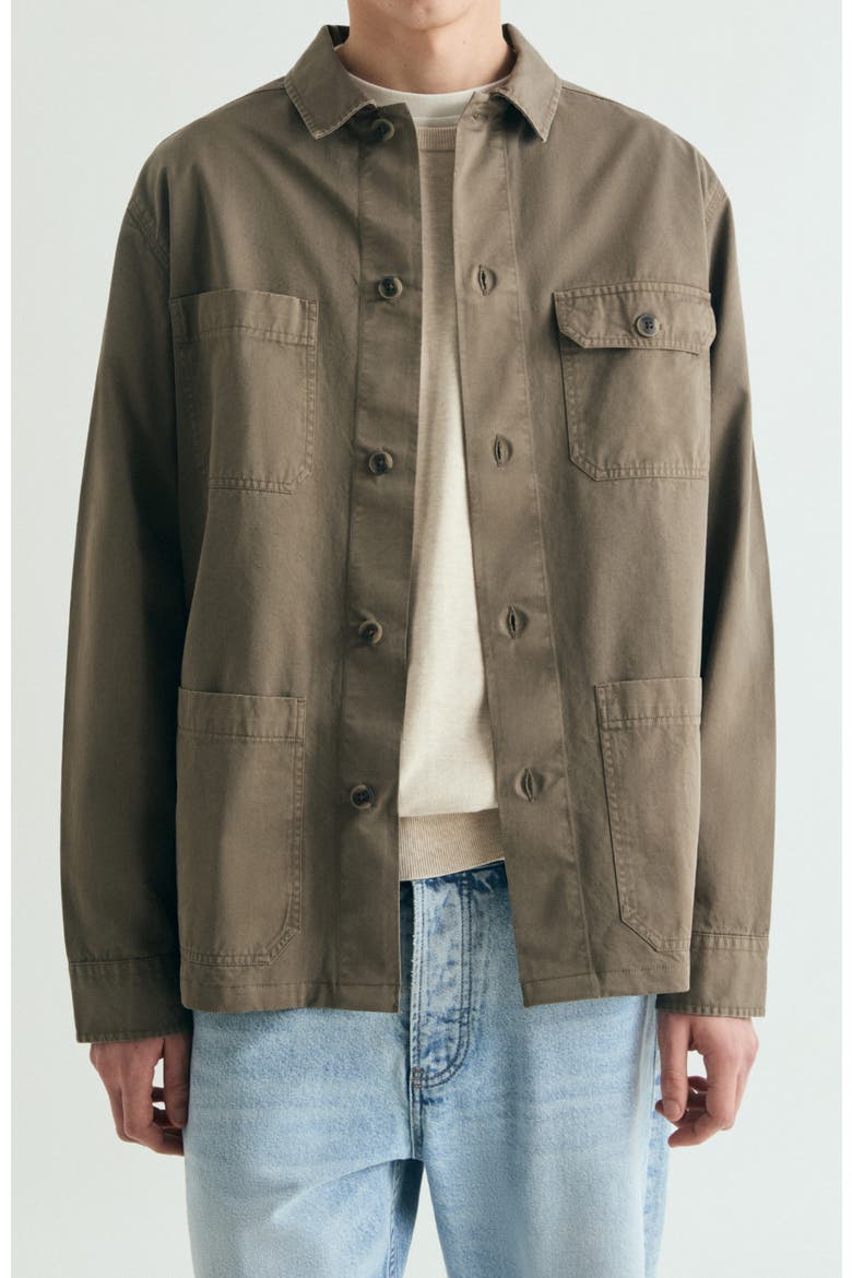 Overshirt with Buttoned Pockets, Main, color, Khaki