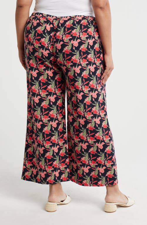 CASLON CASLON® PULL-ON CROP WIDE LEG LINEN BLEND PANTS 