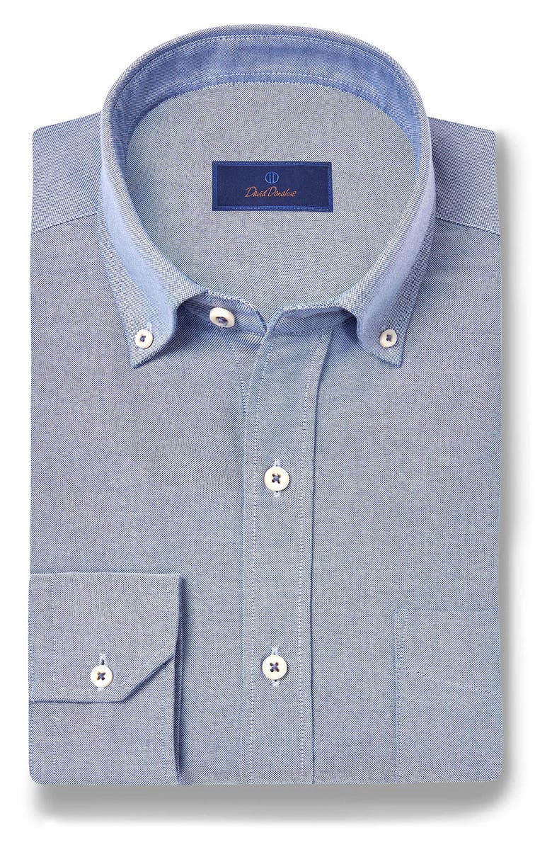 David Donahue Washed Oxford Sport Shirt, Main, color, Blue