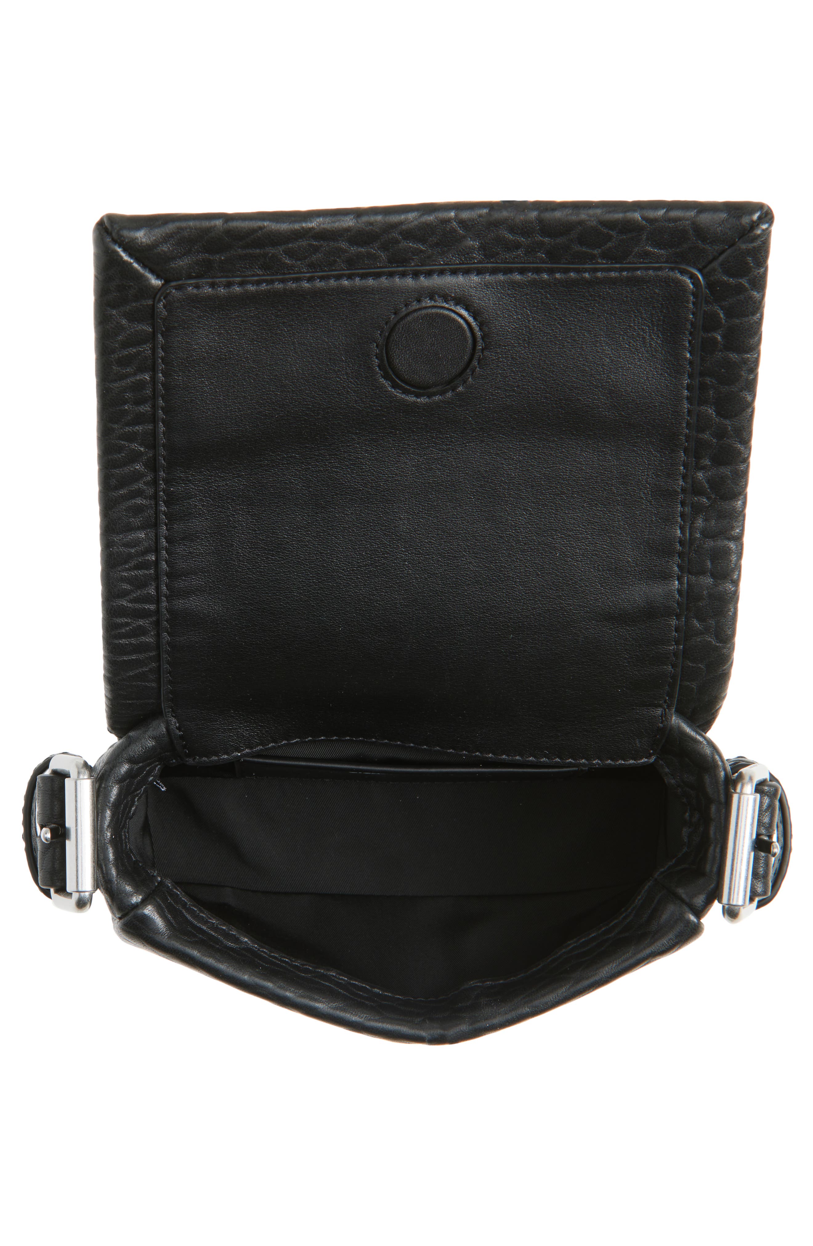 Alexander Wang Mini Ricco Primal Leather Crossbody Bag, Alternate, color, Black